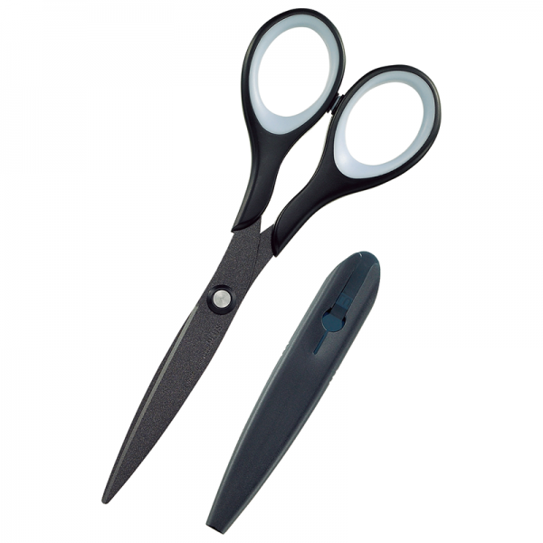 PLUS SC-160SF fitcut NON STICK COMFORT GRIP SCISSORS BLACK